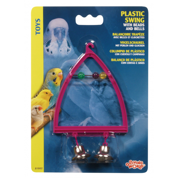 Plastic Bird Swing with Beads and Bells