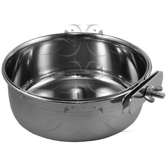 S/Steel Coop-Cup w/wing nuts 280ml - 100mm dia-PARROTBOX PET SUPPLIES