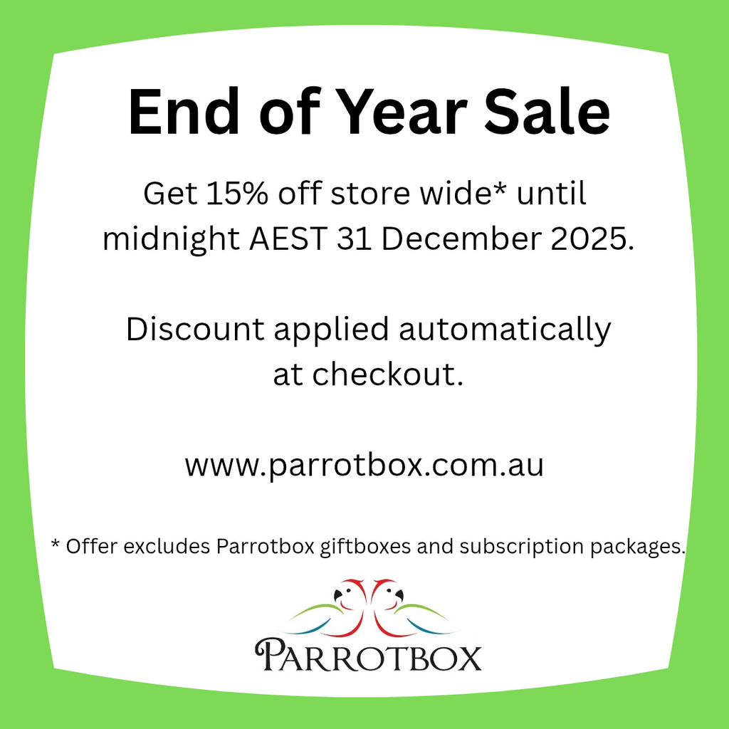 🎉 Parrotbox End of Year Sale 2025 – Save 15% Storewide*!