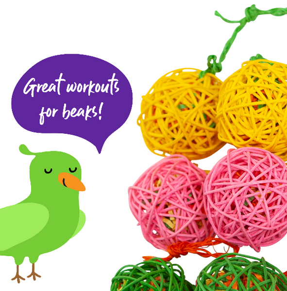Wicker Ball Colored 10cm - 6 Pack