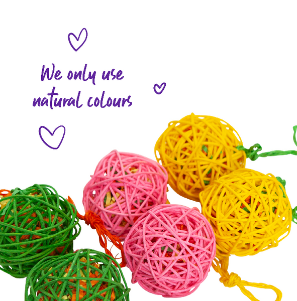 Wicker Ball Colored 10cm - 6 Pack