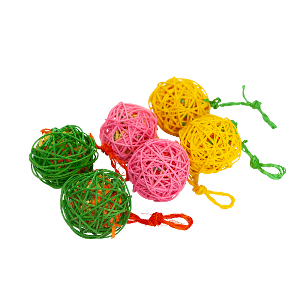 Wicker Ball Colored 10cm - 6 Pack