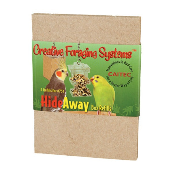 parrotbox bird toys. foraging toys for parrots, HideAway foraging box refills