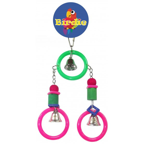 Three Plastic Rings with blocks bird toy