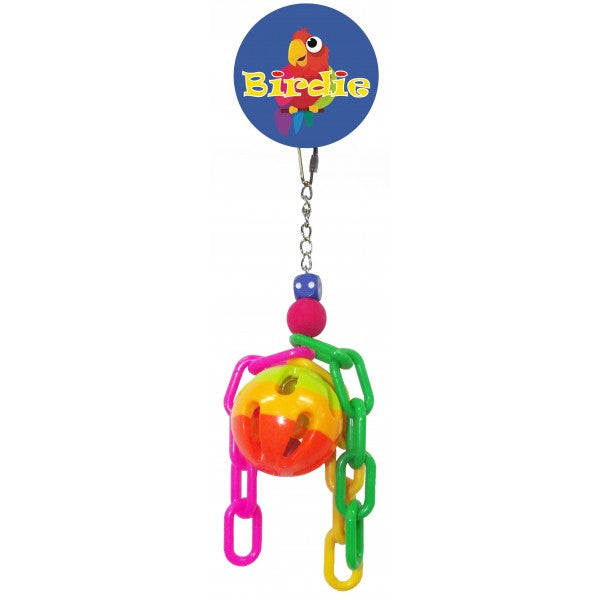 Ball with Plastic Chains bird toy, parrotbox pet supplies.