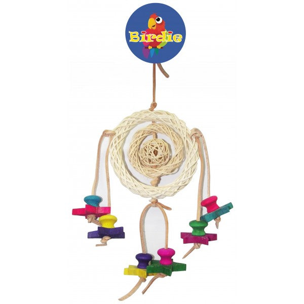 wicker bird toy, wicker rings parrot toy, parrotbox