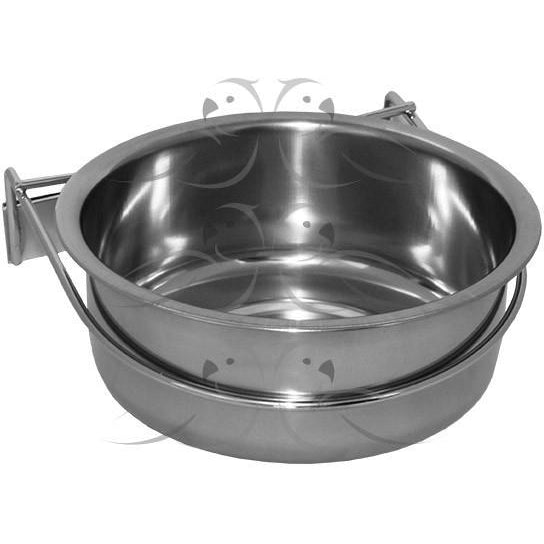 S/Steel Coop Cup w/wing nuts, 2.7lt volume. 225mm dia-PARROTBOX PET SUPPLIES