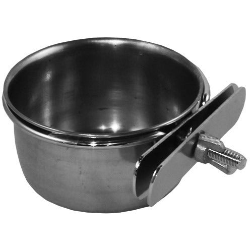 S/Steel Coop-Cup w/wing nuts 150ml - 75mm dia-PARROTBOX PET SUPPLIES