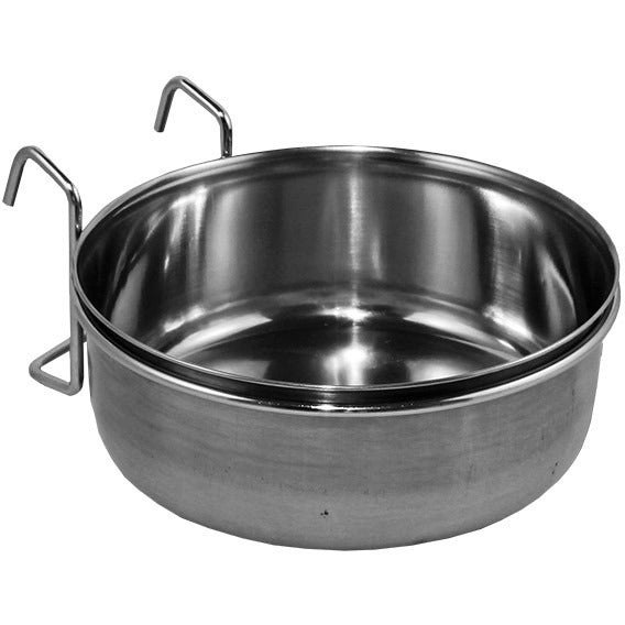 S/Steel Coop-Cup With Hooks 840ml - 150mm dia-PARROTBOX PET SUPPLIES