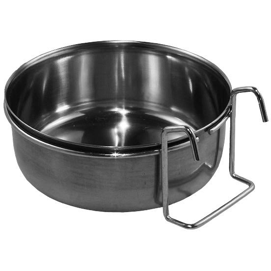 S/Steel Coop-Cup With Hooks 840ml - 150mm dia-PARROTBOX PET SUPPLIES
