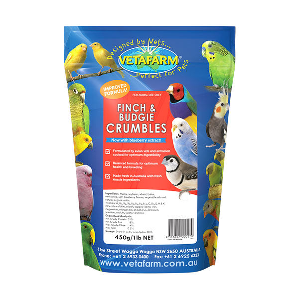 Vetafarm Finch Crumbles 450G-PARROTBOX PET SUPPLIES