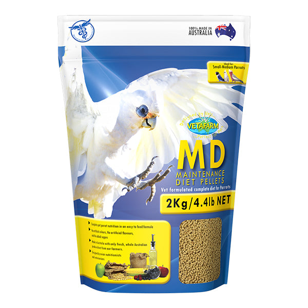 vetafarm maintenance diet pellets 2kg parrotbox