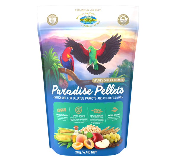 paradise pellets parrotbox 2kg bag