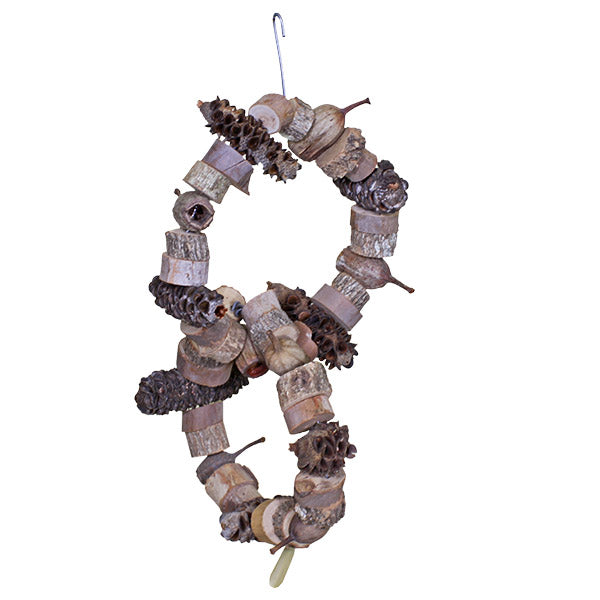 natural double ring bird swing, parrotbox bird toy double ring, bird nerd double ring swing