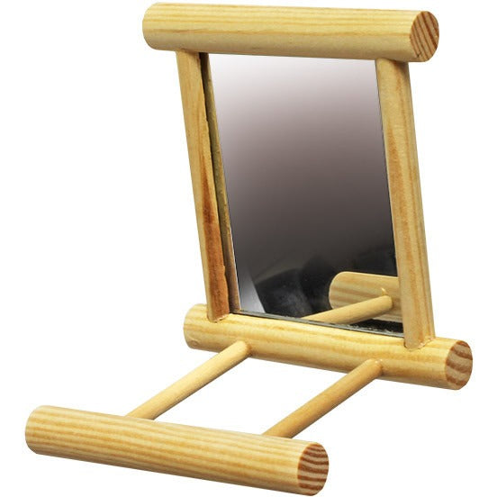 Wooden Perch with Mirror - PARROTBOX PET SUPPLIES
