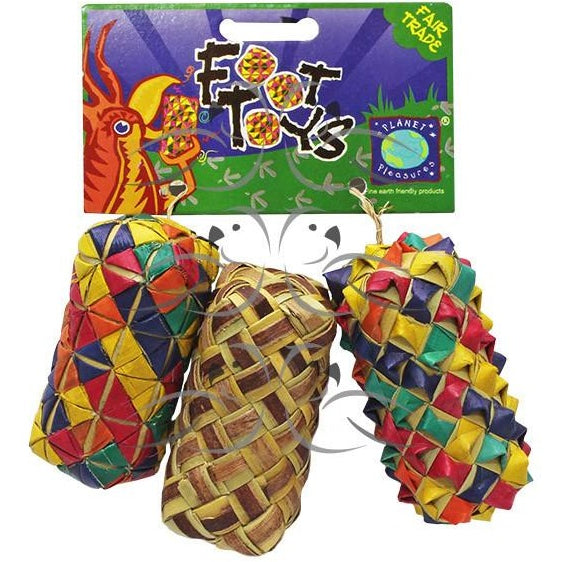 Cylinder Woven Foot Toy 3 Pack-PARROTBOX PET SUPPLIES