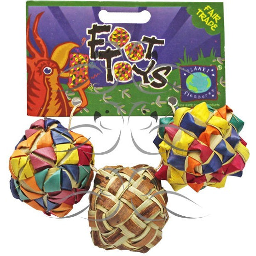 Square Woven Foot Toy 3 Pack-PARROTBOX PET SUPPLIES